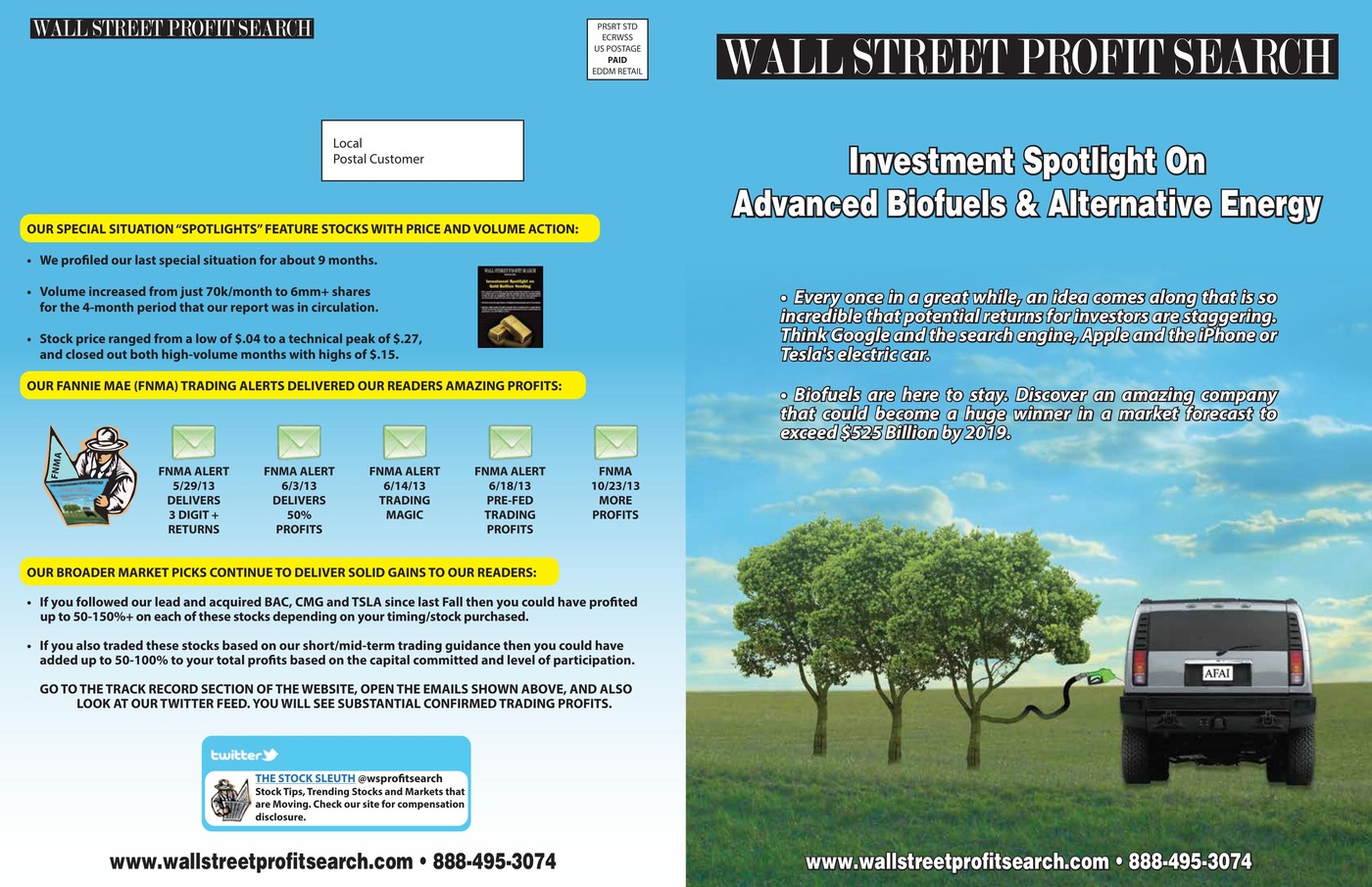 Wall Street Profit Search — AFAI Cover and Trading Alerts